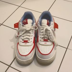 NikeAF1 Shadow sneakers Red Cracked Leather